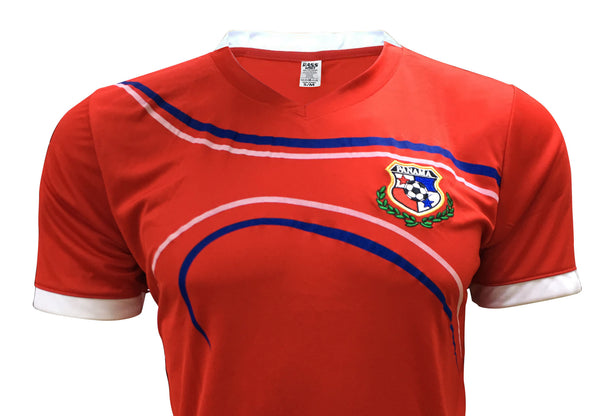 Red Panama Short Sleeve Soccer Jersey (mdyg0308)