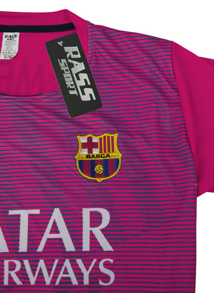 Pink Barcelona Short Sleeve Soccer Jersey (0977)