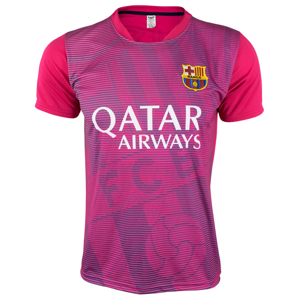 Pink Barcelona Short Sleeve Soccer Jersey (0977)
